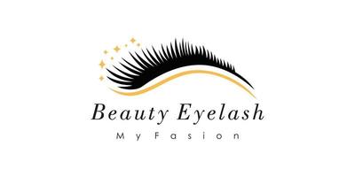 Eyelash extension logo design template for beauty salon with creative concept vector