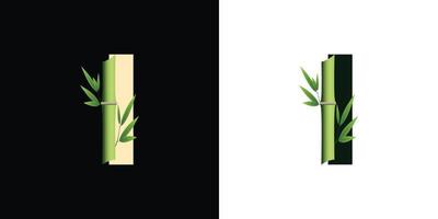 i diseño de icono de logotipo de bambú con letras basadas en iniciales creativas de plantilla vector