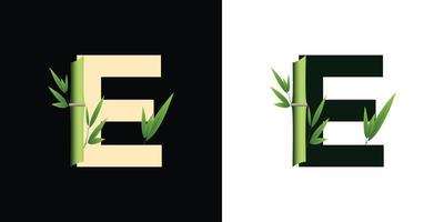e bamboo logo icon design with template creative initials based lettes vector