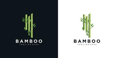 bamboo logo icon design stems and leaves with template creative