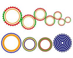 colorful gears on white background vector