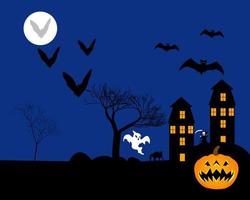 halloween party on a blue background vector