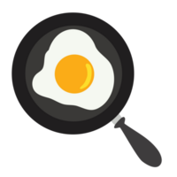uovo fritto su file png di cartone animato in padella