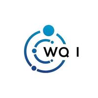 WQI letter technology logo design on white background. WQI creative initials letter IT logo concept. WQI letter design. vector