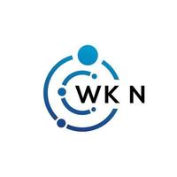 WKN letter technology logo design on white background. WKN creative initials letter IT logo concept. WKN letter design. vector