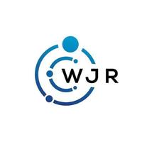 WJR letter technology logo design on white background. WJR creative initials letter IT logo concept. WJR letter design. vector