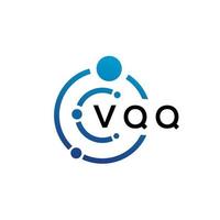 Diseño de logotipo de tecnología de letras vqq sobre fondo blanco. vqq letras iniciales creativas concepto de logotipo. diseño de letras vqq. vector