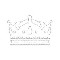 Crown tracing worksheet for kids vector