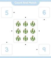 Count and match, count the number of Christmas Ball and match with the right numbers. Educational children game, printable worksheet, vector illustration