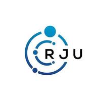 RJU letter technology logo design on white background. RJU creative initials letter IT logo concept. RJU letter design. vector