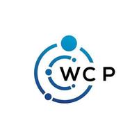 diseño de logotipo de tecnología de letras wcp sobre fondo blanco. wcp creative initials letter it concepto de logotipo. diseño de carta wcp. vector