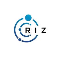 diseño de logotipo de tecnología de letras riz sobre fondo blanco. riz creative iniciales letra it logo concepto. diseño de letras riz. vector