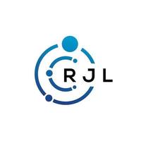 RJL letter technology logo design on white background. RJL creative initials letter IT logo concept. RJL letter design. vector
