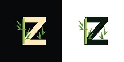 z bamboo logo icon design with template creative initials based lettes vector