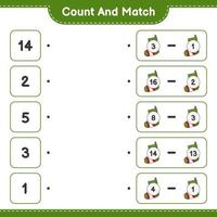 Count and match, count the number of Christmas Sock and match with the right numbers. Educational children game, printable worksheet, vector illustration