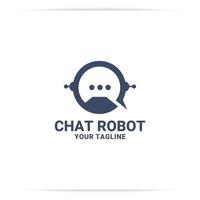 vector de diseño de logotipo de robot de chat plano. para social, cliente, negocio