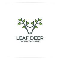 deer leaf logo design vector, abstract, line, nature. vector