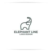 vector de diseño de logotipo de línea de elefante abstracto. para colorear libro