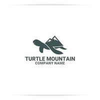 vector de montaña de tortuga de diseño de logotipo