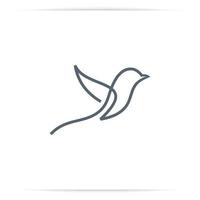 logo abstract hummingbird fly line vector