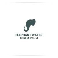 diseño de logotipo elefante agua vector