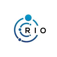 RIO letter technology logo design on white background. RIO creative initials letter IT logo concept. RIO letter design. vector