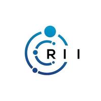 RII letter technology logo design on white background. RII creative initials letter IT logo concept. RII letter design. vector
