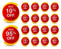 Sale and discount labels on white background vector