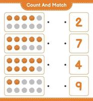 Count and match, count the number of Cookie and match with the right numbers. Educational children game, printable worksheet, vector illustration