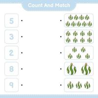 Count and match, count the number of Christmas Ball and match with the right numbers. Educational children game, printable worksheet, vector illustration