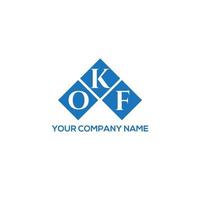 Diseño de letras okf. diseño de logotipo de letras okf sobre fondo blanco. concepto de logotipo de letra de iniciales creativas okf. Diseño de letras okf. Diseño de logotipo de letras okf sobre fondo blanco. o vector