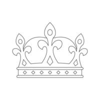 Coloring page with Crown for kids vector