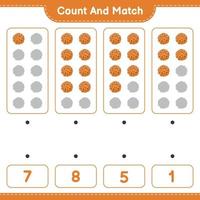 Count and match, count the number of Cookie and match with the right numbers. Educational children game, printable worksheet, vector illustration