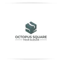 octopus box logo design vector