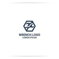 wrench logo design vector, for workshop, service
