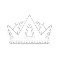 Crown tracing worksheet for kids vector