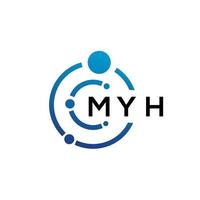 Diseño de logotipo de tecnología de letras myh sobre fondo blanco. myh creative initials letter it logo concepto. diseño de letra myh. vector