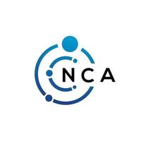 NCA letter technology logo design on white background. NCA creative initials letter IT logo concept. NCA letter design. vector