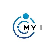 MYI letter technology logo design on white background. MYI creative initials letter IT logo concept. MYI letter design. vector