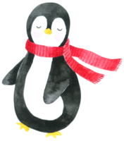 pingouin aquarelle dessin animé mignon png