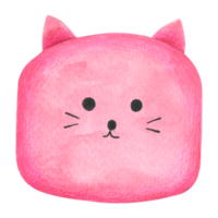 acquerello carino cartone animato viso animale png