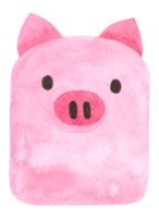 acquerello carino cartone animato viso animale png