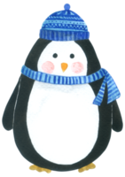 pingüino acuarela dibujos animados lindo png