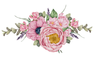 bouquet de fleurs aquarelle fleur de mariage png