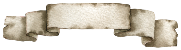 Old paper banner watercolor hand paint png