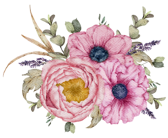 bouquet de fleurs aquarelle fleur de mariage png