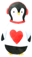 pingüino acuarela dibujos animados lindo png