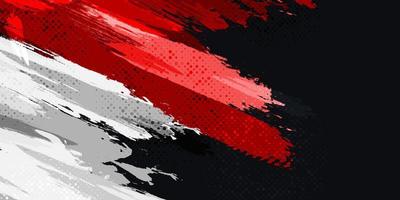 Indonesia Flag with Brush Concept. Happy Indonesian Independence Day. Flag of Indonesia in Grunge Style vector
