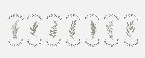 Wedding logos, hand drawn elegant, delicate monogram collection. vector