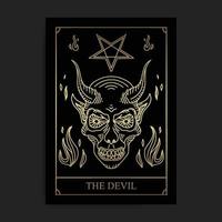The devil magic major arcana tarot card vector